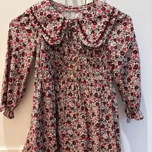 Zara Burgundy and White Floral Dress